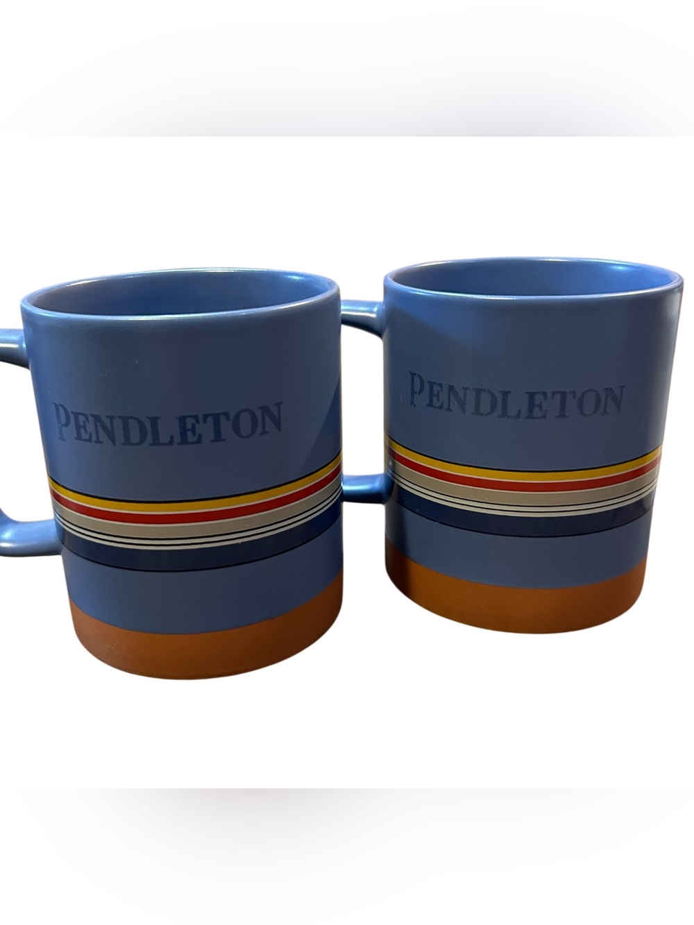 Pendleton Yosemite National Park camp stripe ceramic coffee mugs